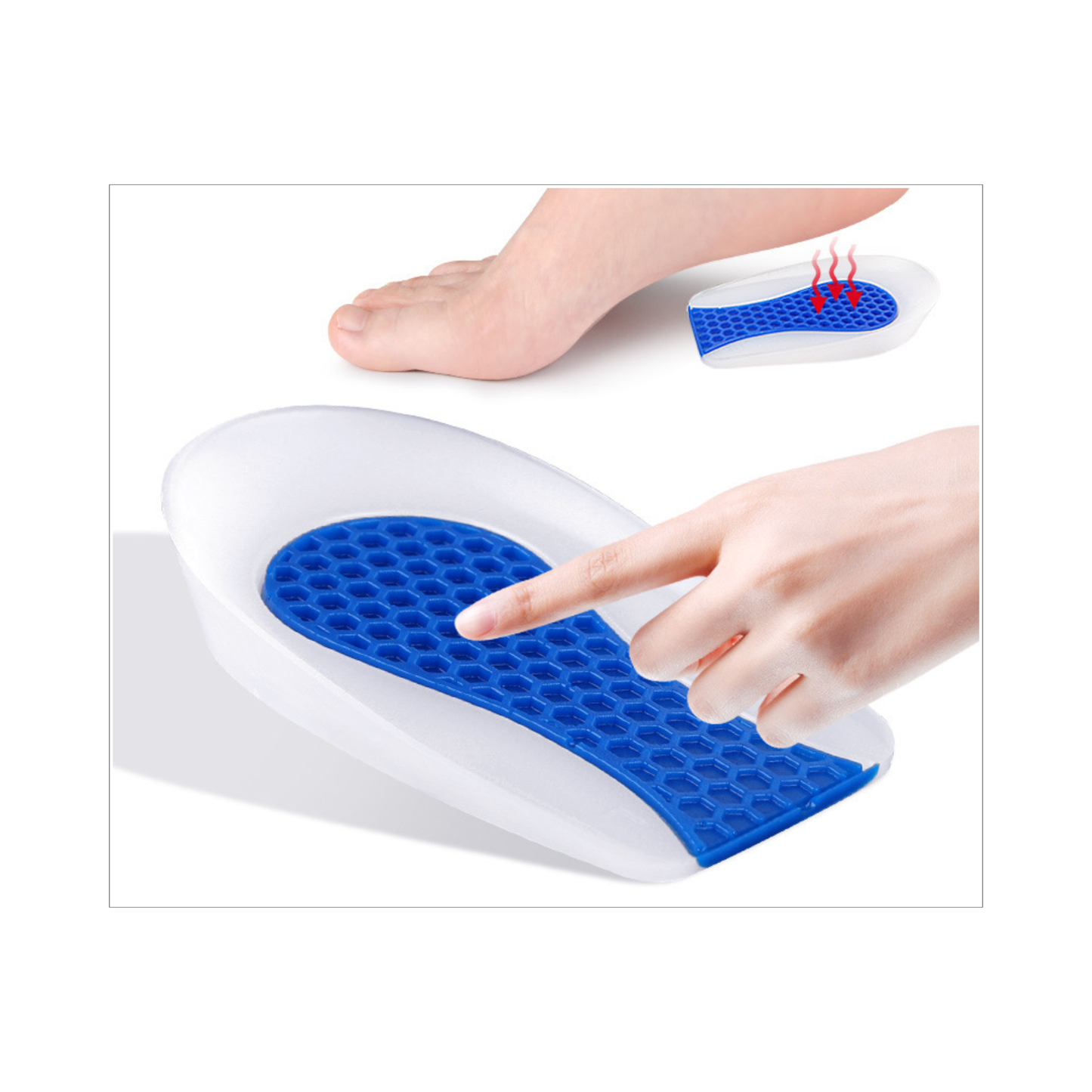 FootAid Shock-Absorbing Gel Heel Cups – Dual Density - FootAid