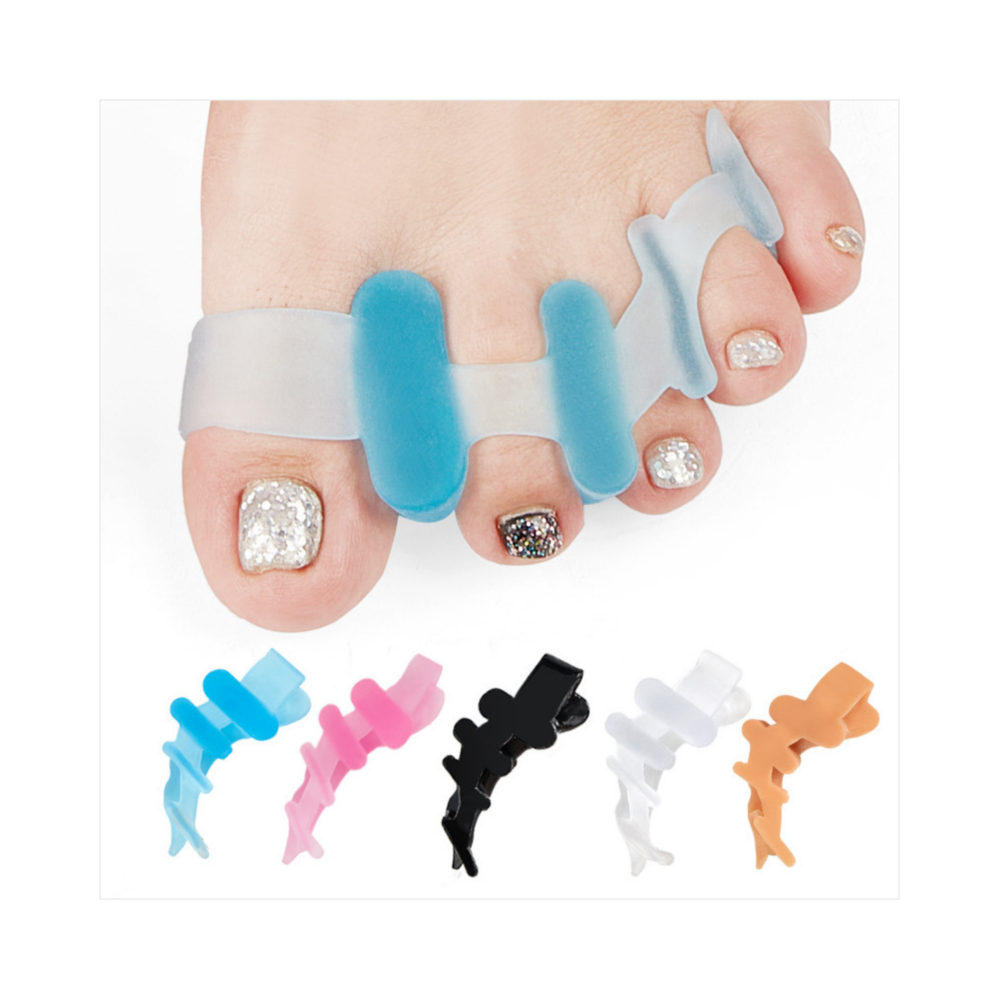 FootAid Flexi-Toe 5-Spacer – Spiral Gel Toe Aligner - FootAid